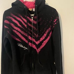 Billabong zip-up hoodie. Black, pink. Size XL